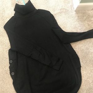 Black tunic turtleneck sweater